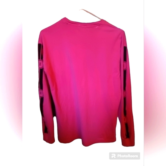 PINK VS Long Sleeve Crew neck Tee Shirt Pink with Black Logos - Picture 2 of 8